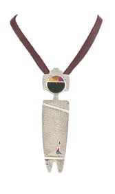 HOPI CORN MAIDEN PENDANT MARKED VERMA NEQUATEWA (SONWAI) B.1949