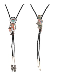LOT OF 2: ZUNI (A:SHIWI) BOLO TIES