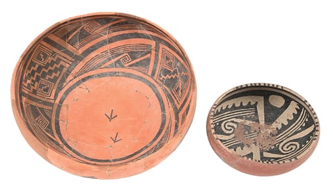 LOT OF 2: PREHISTORIC POTTERY BOWLS