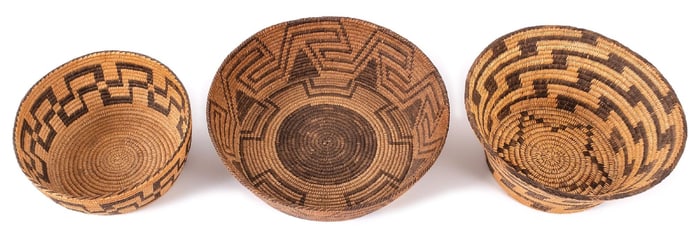 LOT OF 3: PIMA (AKIMEL O'ODHAM) BASKETS