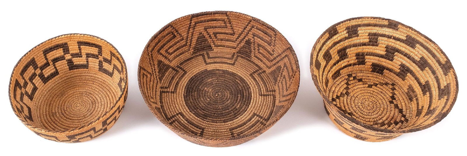 LOT OF 3: PIMA (AKIMEL O'ODHAM) BASKETS (1 of 4)