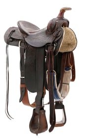 HAMLEY & CO. LEATHER FLORAL TOOLED SADDLE