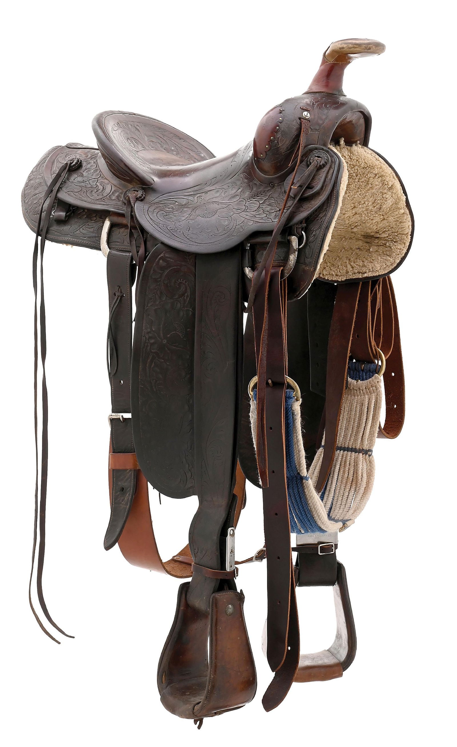 HAMLEY & CO. LEATHER FLORAL TOOLED SADDLE (1 of 12)