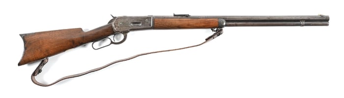 (A) WINCHESTER MODEL 1886 LEVER ACTION RIFLE IN .45-70