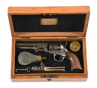 (A) CASED COLT MODEL 1849 POCKET PERCUSSION REVOLVER
