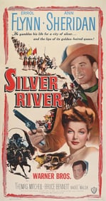 SILVER RIVER LINEN-BACKED THREE-SHEET LOBBY MOVIE POSTER