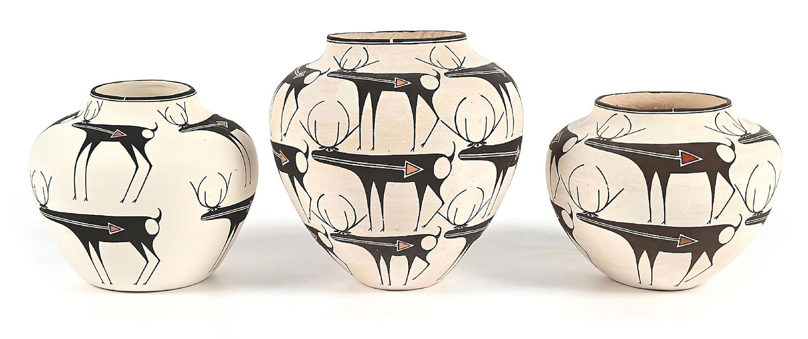 LOT OF 3: ACOMA (ÁAK'U) POTTERY OLLA (1 of 7)