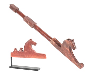 CATLINITE PIPE BOWL & CATLINITE PIPE WITH STEM