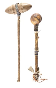 LOT OF 2: PLAINS STONE CLUBS