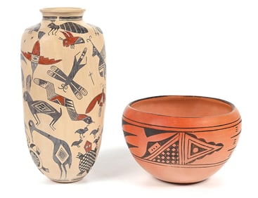 LOT OF 2: HOPI POTTERY ITEMS