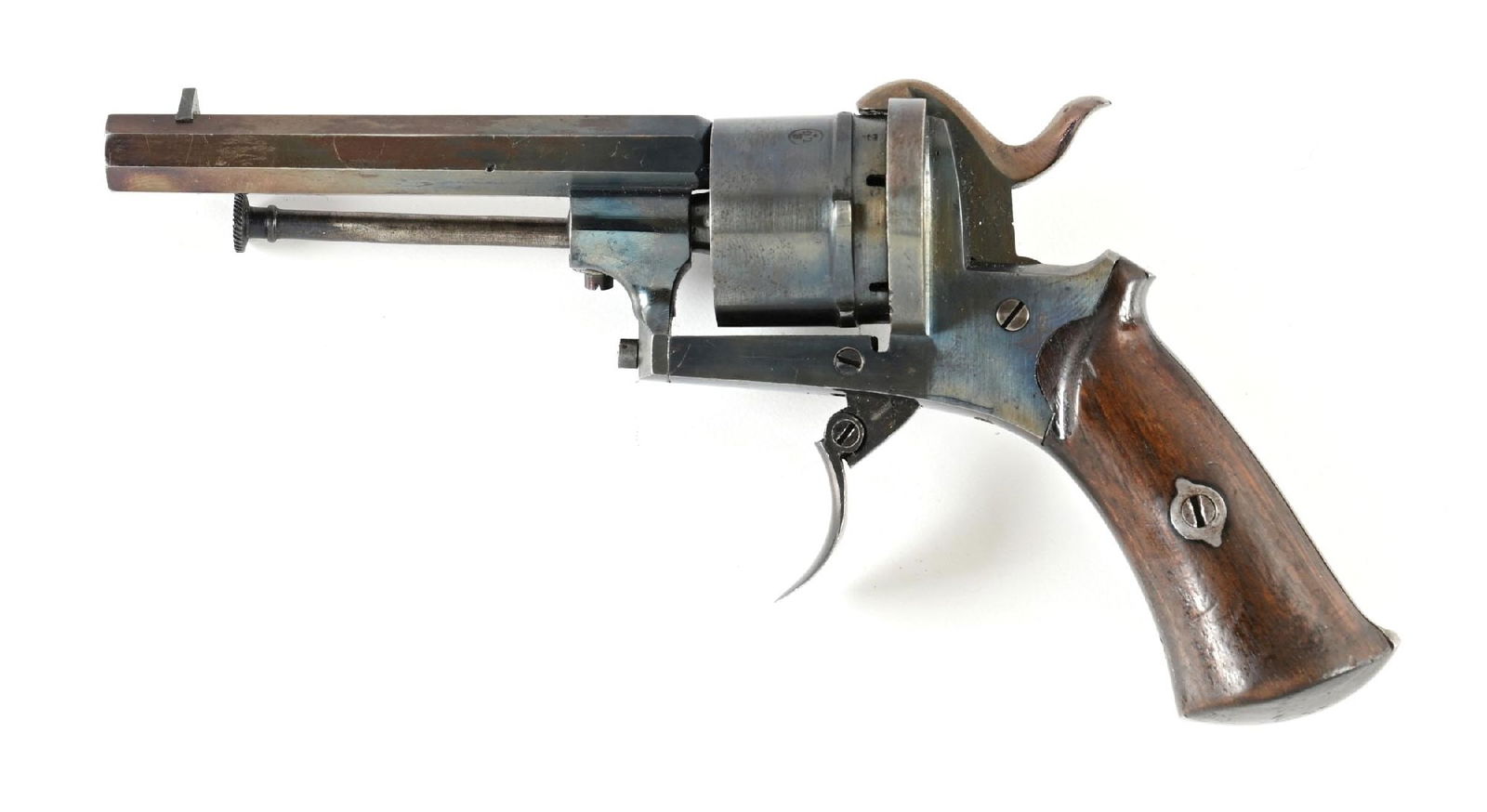 (A) BELGIAN 7.5MM PINFIRE POCKET REVOLVER.