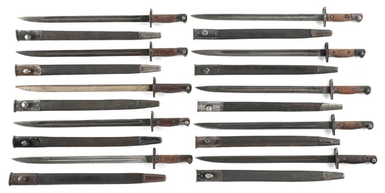 LOT OF 10: BRITISH P1907 BAYONETS.