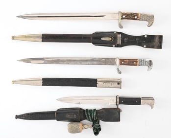 LOT OF 3: THIRD REICH POLIZEI AND PARADE BAYONETS.