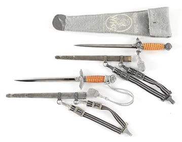 LOT OF 2: GERMAN WWII 2ND MODEL LUFTWAFFE DAGGERS.