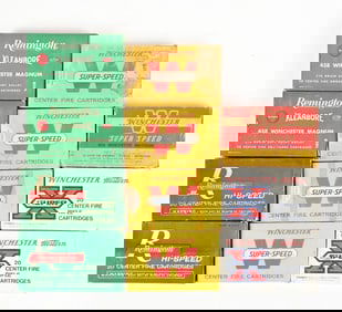 11 FULL BOXES OF .458 WINCHESTER MAGNUM AMMUNITION.