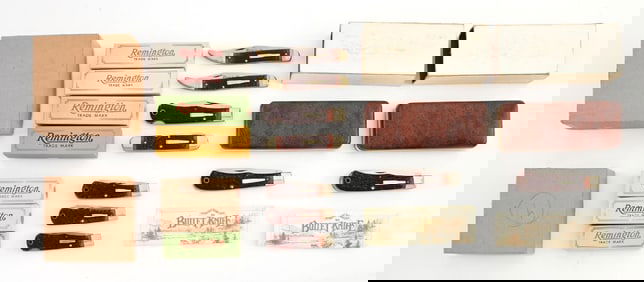 LOT OF 9: REMINGTON BULLET KNIVES.