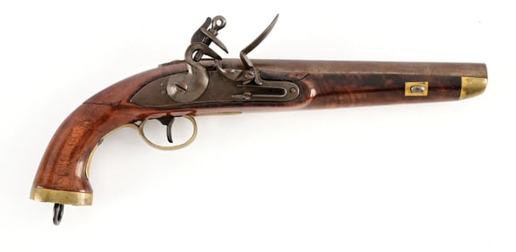 (A) BELGIAN MADE FLINTLOCK OFFICERS PISTOL.