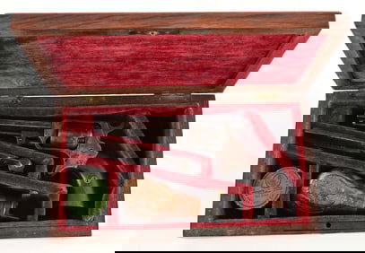 (A) CASED BLISS & GOODYEAR POCKET MODEL SINGLE ACTION PERCUSSION REVOLVER.