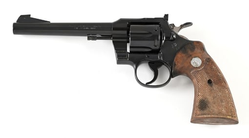 (C) COLT OFFICER'S MODEL MATCH .22 LR DOUBLE ACTION REVOLVER.