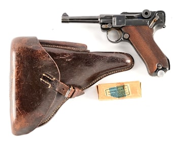 (C) 1936 MAUSER S/42 CODE P.08 LUGER SEMI-AUTOMATIC PISTOL.