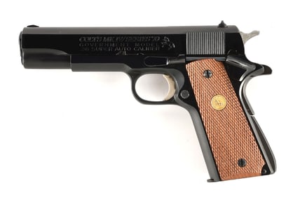 (M) COLT 1911A1 GOVERNMENT MODEL MARK IV SERIES 70 SEMI-AUTOMATIC PISTOL IN .38 SUPER.
