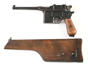 (C) MAUSER C96 BROOMHANDLE SEMI-AUTOMATIC PISTOL.