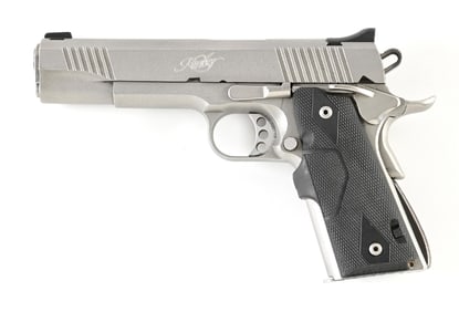 (M) KIMBER CLASSIC STAINLESS 1911 SEMI-AUTOMATIC PISTOL WITH A RIMFIRE CONVERSION KIT.
