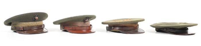 LOT OF 4: PRE-WWII US MARINE CORPS GREEN WINTER COVER.