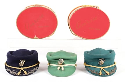 LOT OF 3: US WWII-KOREAN WAR FEMALE MARINE OFFICER HATS.