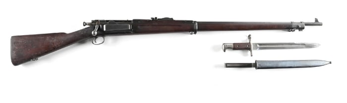 (A) US MODEL 1896 KRAG BOLT ACTION RIFLE.