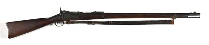 (A) SPRINGFIELD 1884 SINGLE SHOT TRAPDOOR RIFLE.