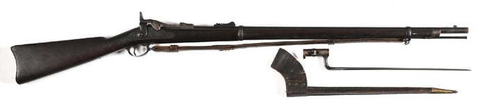 (A) U.S. SPRINGFIELD MODEL 1873 TRAPDOOR SINGLE SHOT RIFLE.