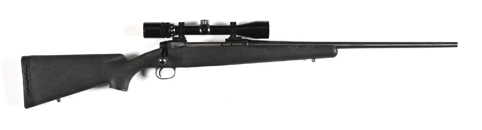 (M) SAVAGE MODEL 110 BOLT ACTION SPORTING RIFLE.: Made without iron sights, and mounted with a Bushnell Sportview SFP 3-9x40mm scope with duplex reticle. Composite stock with pancake cheekpiece and waffle recoil pad. CONDITION: With some mottling and