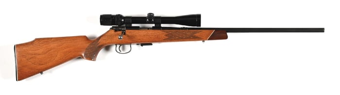 (C) WEST GERMAN SAVAGE-ANSCHUTZ MODEL 141M SPORTER BOLT ACTION .22 RIFLE.