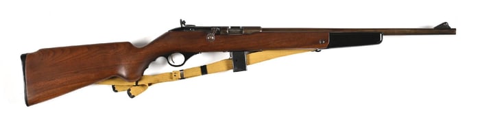 (C) MOSSBERG MODEL 342 BOLT ACTION RIFLE.