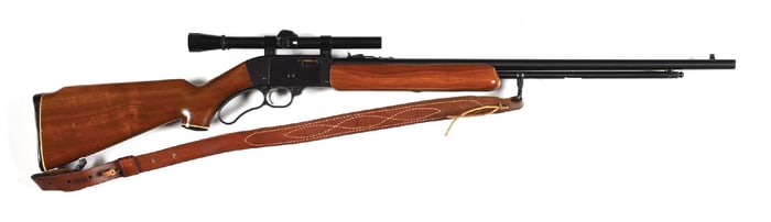 (C) MOSSBERG MODEL 400 LEVER ACTION RIFLE.