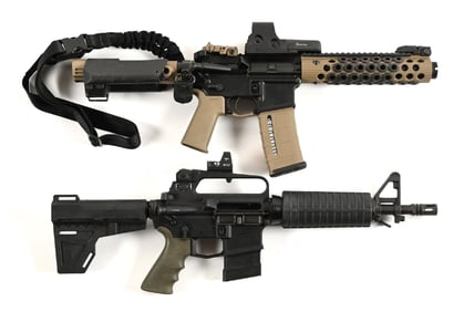 (M) LOT OF 2 AR-15 SEMI-AUTOMATIC PISTOLS.