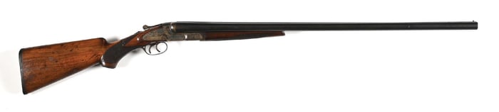 (C) BAKER BATAVIA SIDE BY SIDE 12 GAUGE SHOTGUN.