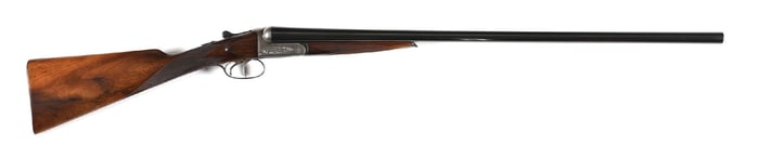 (C) THOMAS BLAND SIDE BY SIDE 12 GAUGE SHOTGUN.