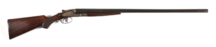 (C) L.C. SMITH FEATHERWEIGHT HUNTER ARMS SIDE BY SIDE 12 GAUGE SHOTGUN.