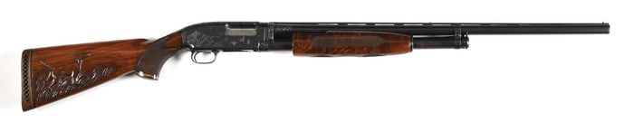 (C) UPGRADED WINCHESTER MODEL 12 12 GAUGE SLIDE ACTION SHOTGUN.