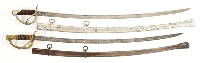 LOT OF 2: M1840 AND M1860 CAVALRY SABERS.