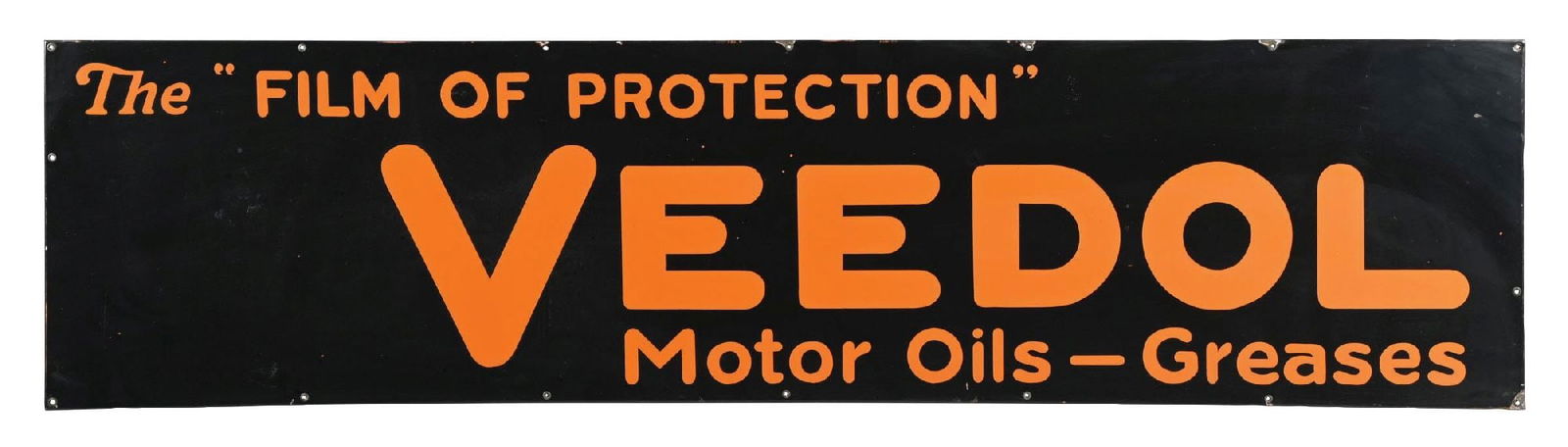 VEEDOL "THE FILM OF PROTECTION" MOTOR OILS PORCELAIN SIGN (1 of 2)