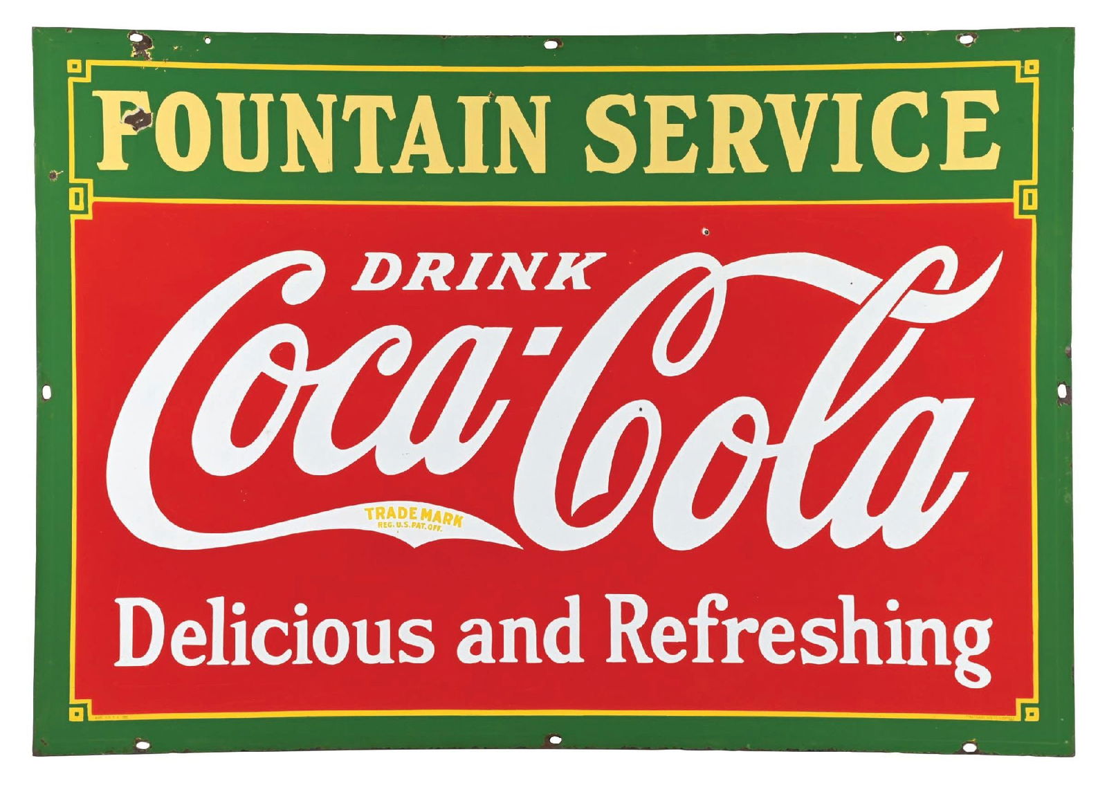 COCA COLA FOUNTAIN SERVICE PORCELAIN SIGN (1 of 4)