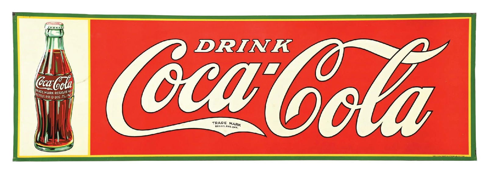 TIN EMBOSSED ADVERTISING SIGN FOR COCA-COLA (1 of 3)