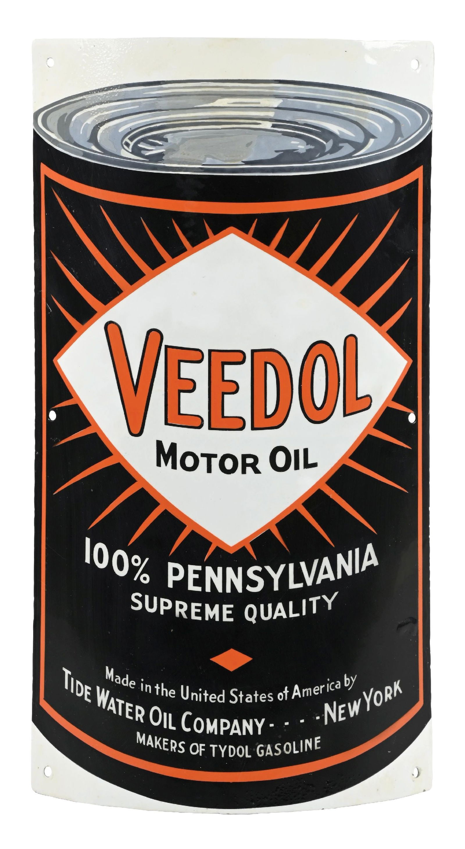 VEEDOL MOTOR OIL CURVED PORCELAIN SIGN (1 of 2)