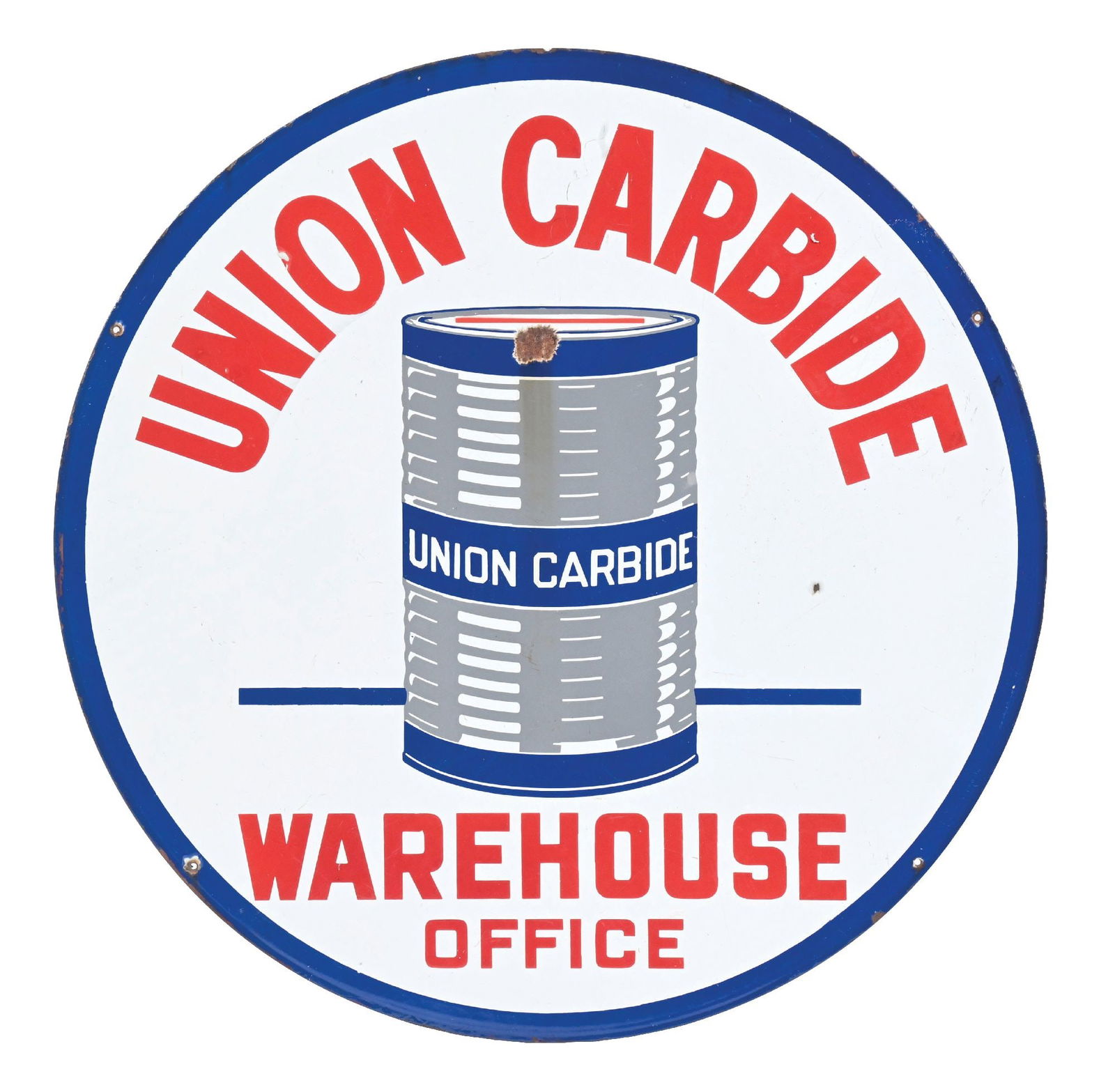 UNION CARBIDE WAREHOUSE OFFICE PORCELAIN SIGN (1 of 2)