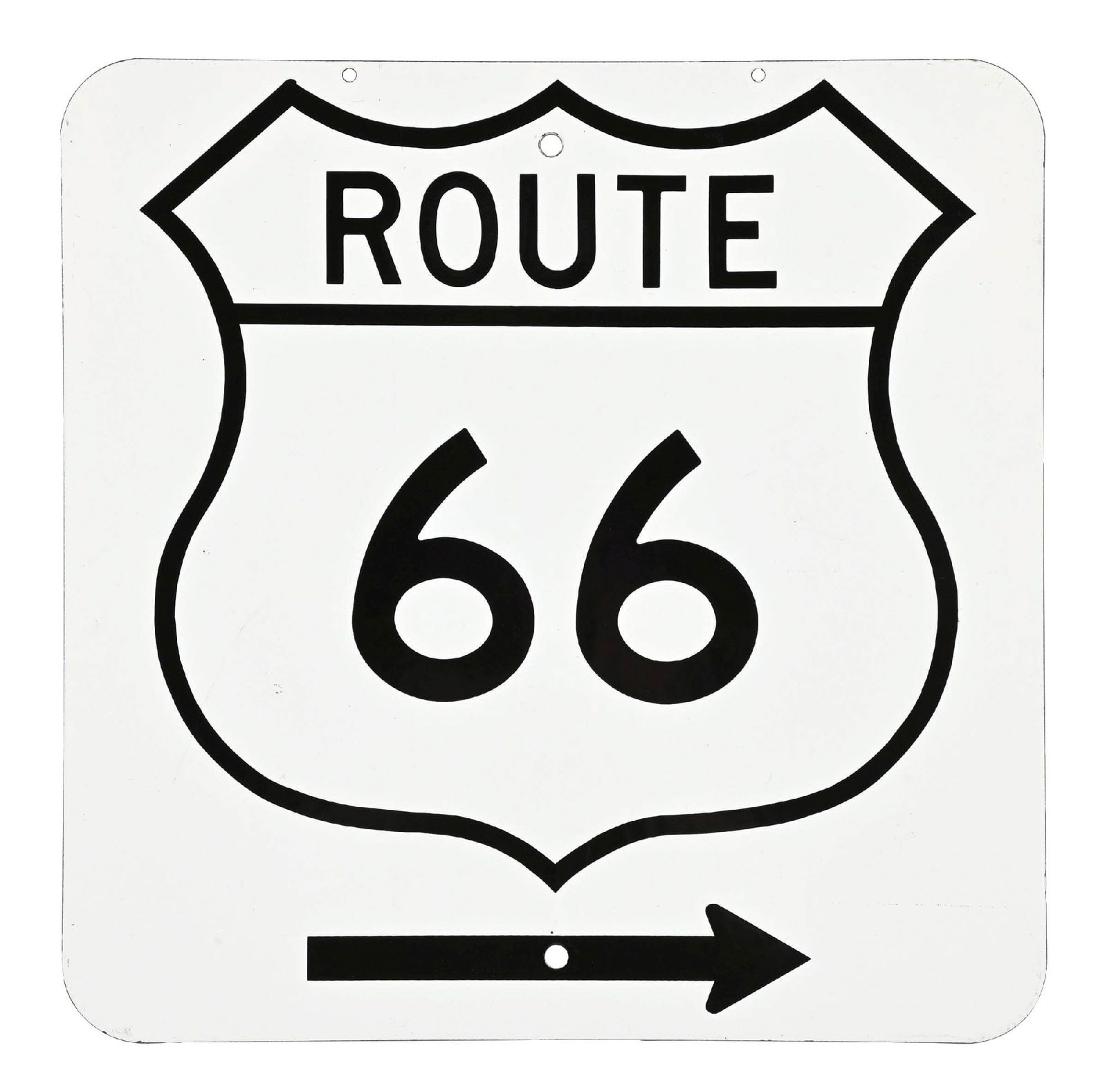 ROUTE 66 N.O.S. PORCELAIN SIGN W/ SHIELD GRAPHIC. (1 of 2)
