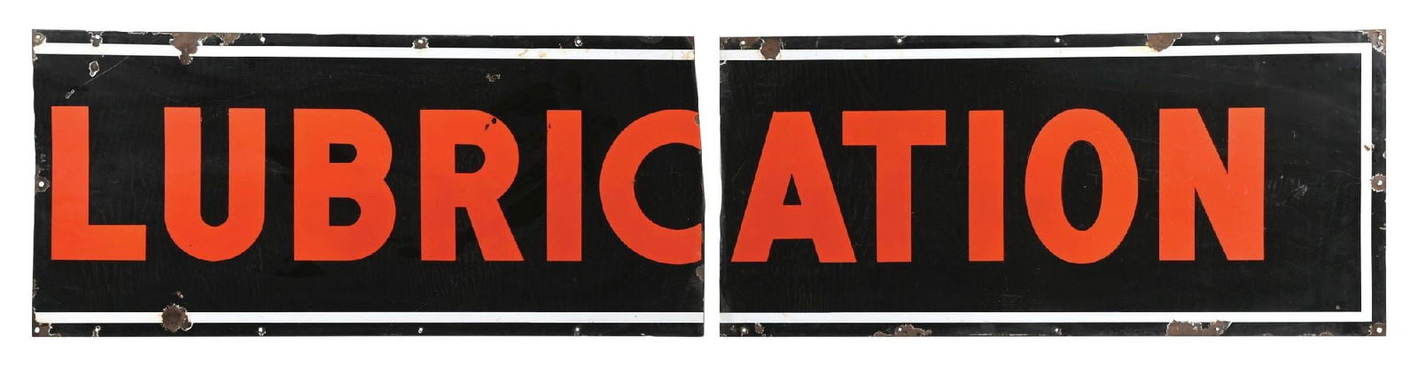 LUBRICATION TWO PIECE PORCELAIN SIGN (1 of 2)