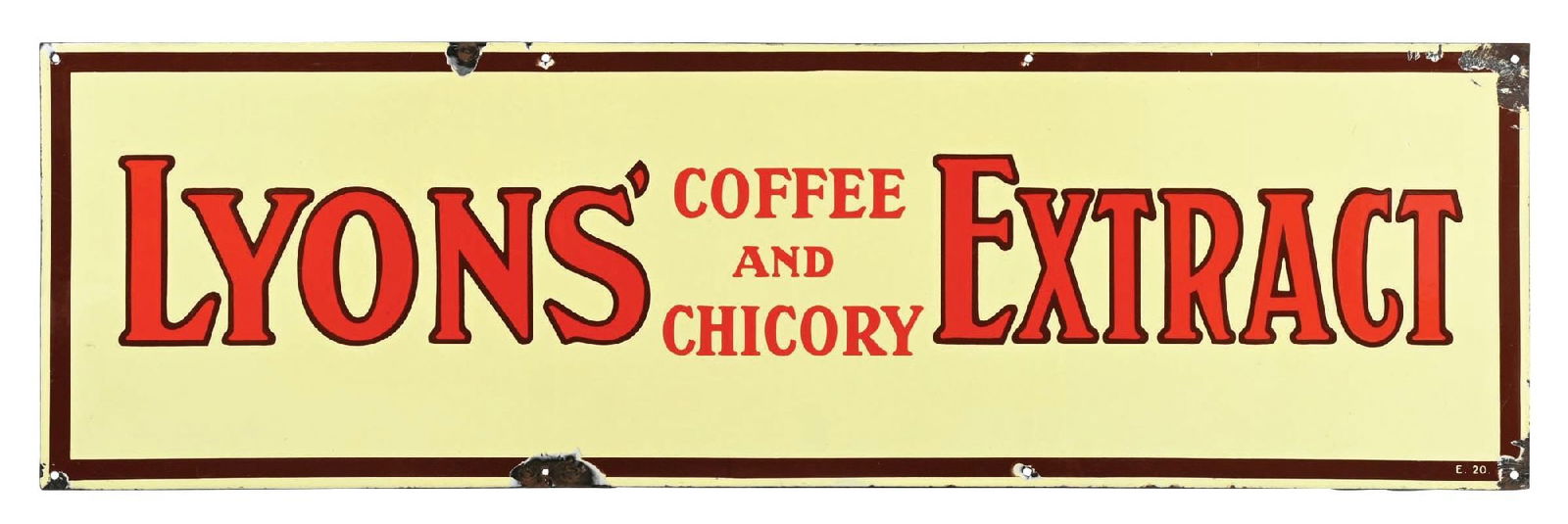 LYON'S COFFEE AND CHICORY EXTRACT PORCELAIN SIGN (1 of 3)